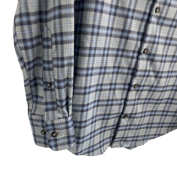 NWT Peter Millar Crown Sport Gale Gray Blue Plaid Button Down Shirt Mens Small - Picture 2 of 8